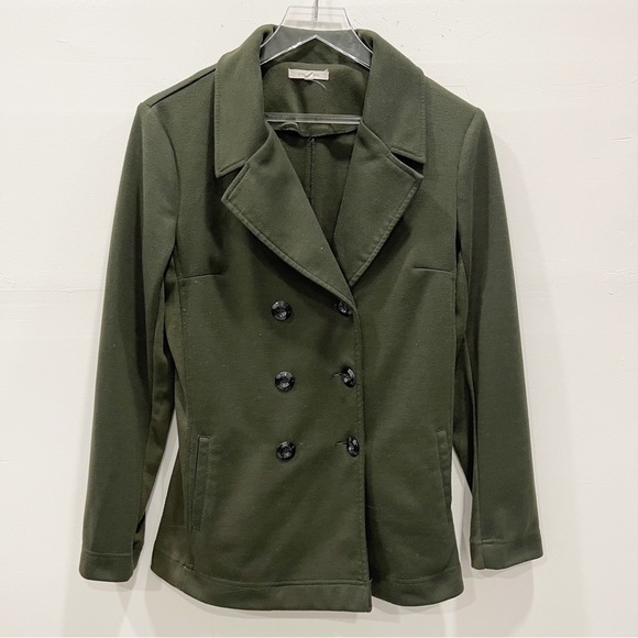 41 Hawthorn Londyn Knit Double Breasted Blazer Jacket Peacoat Medium Green - Picture 1 of 7
